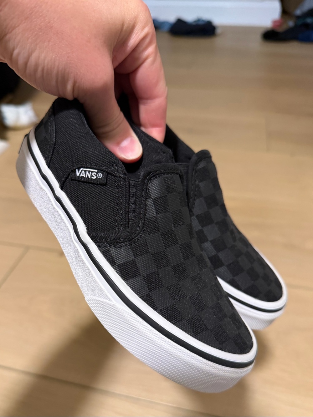 Boys Vans Checkerboard Slip On Shoes 12c